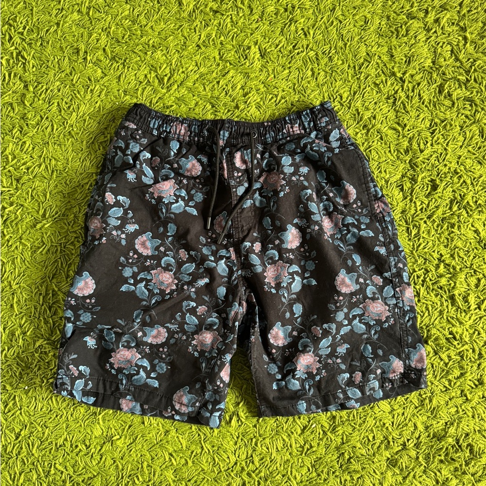 Floral Black and Blue Men's Shorts